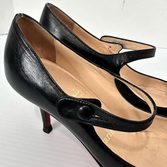 Christian Louboutin Leather Mary Jane Pumps EU 38.5 / US 8.5 Classic Luxury - Picture 14 of 16